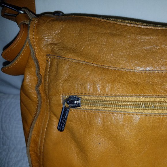 Italian Leather Hobo Slouch Bag - Nutmeg - Picture 6 of 7